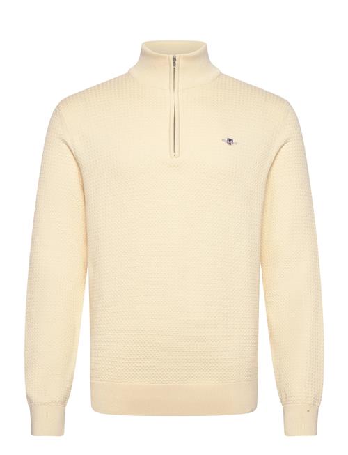 Textured Cotton Half Zip GANT Cream