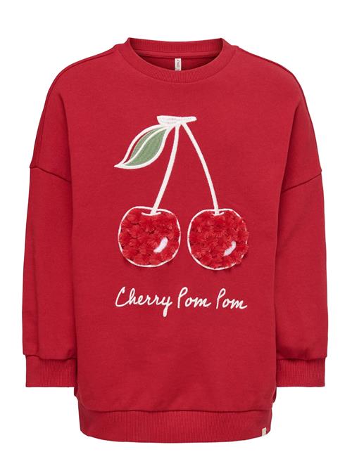 Kmgcherry L/S Ovz Ck Printed Ub Swt Kids Only Red