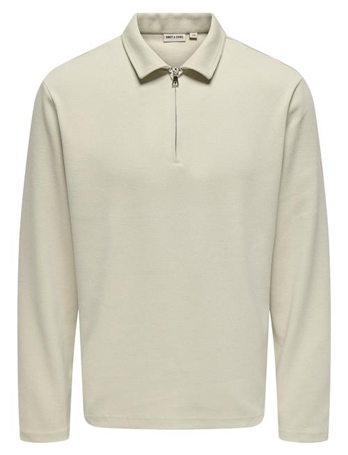 Onsnewkodyl Reg Half Zip Polo Sweat Vd ONLY & SONS Cream
