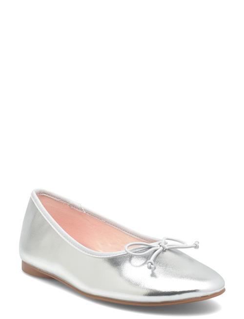 Metallic Ballet Flats With Bow Mango Silver