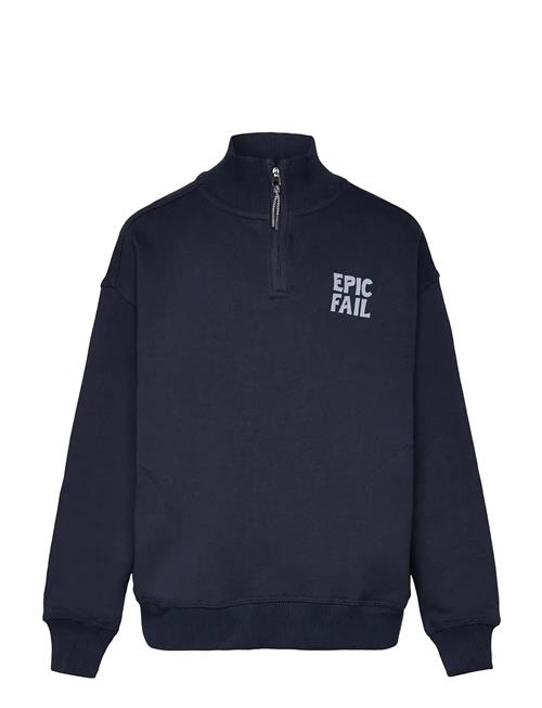 Printed Cotton Sweatshirt Mango Navy