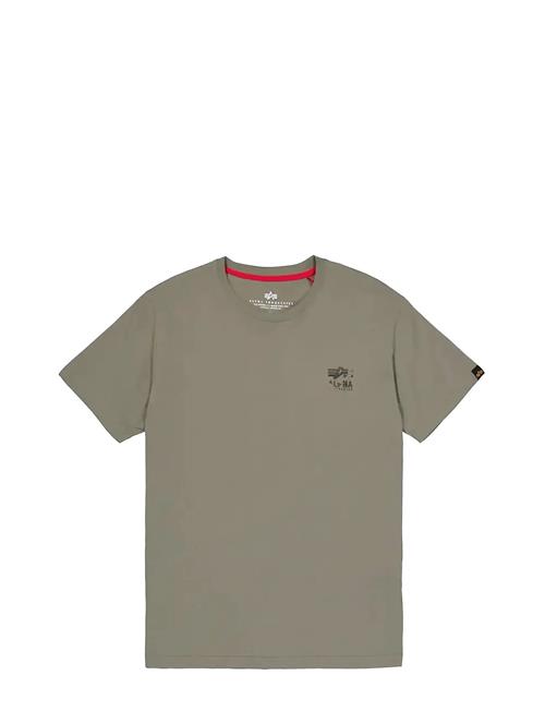 Camo Logo Puff Print Back Print T Alpha Industries Khaki
