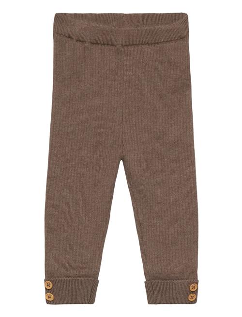 Ribbed Knitted Leggings Mango Brown