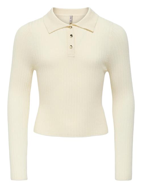 Kogmila Ls Rib Button Polo Neck Cp Knt Kids Only Cream