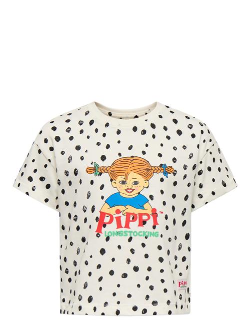 Kmgpippa Life S/S Boxy Printed Tee Jrs Kids Only Cream