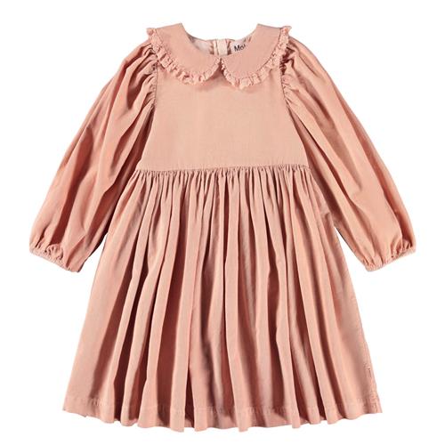 Molo Christine Kjole Med Lange Ærmer I Fløjl Rose Cloud  Rose Cloud 98/104 cm  Lyserød  98/104 cm  kvinde