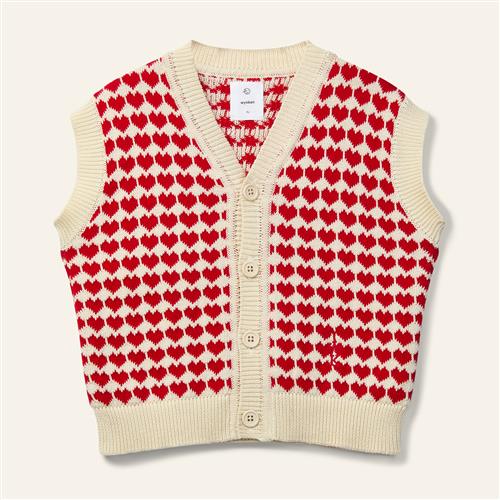 Wynken The Lovers Vest Red Mini Heart  Red Mini Heart 4Y  Rød  4 år  kvinde
