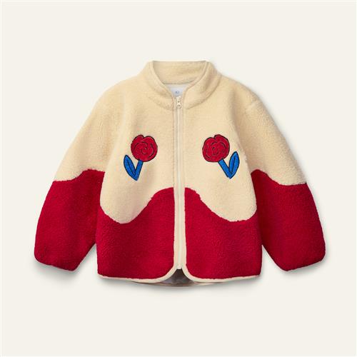 Wynken Dancing Dahlia Teddy Pelsjakke Ecru Red  Ecru Red 10Y  Creme  10 år  kvinde