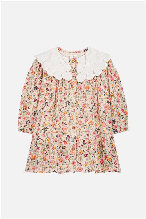 Louise Misha Heidi Vævet Kjole Cream Wild Flowers  Cream Wild Flowers-4 Y  Creme  4 år  kvinde