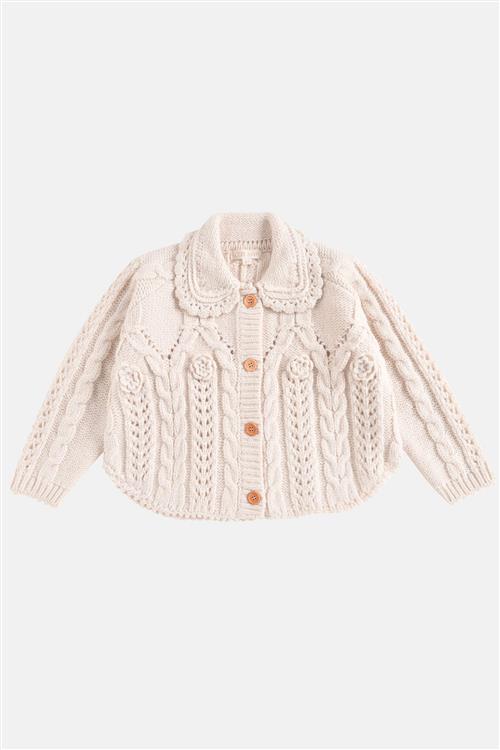 Louise Misha Khellana Strikket Kappe Cream  Cream-4 Y  Creme  4 år  kvinde