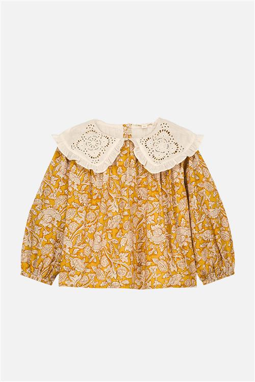 Louise Misha Clea Vævet Bluse Honey Mountain Avens  Honey Mountain Avens-7 Y  Gul  7 år  kvinde
