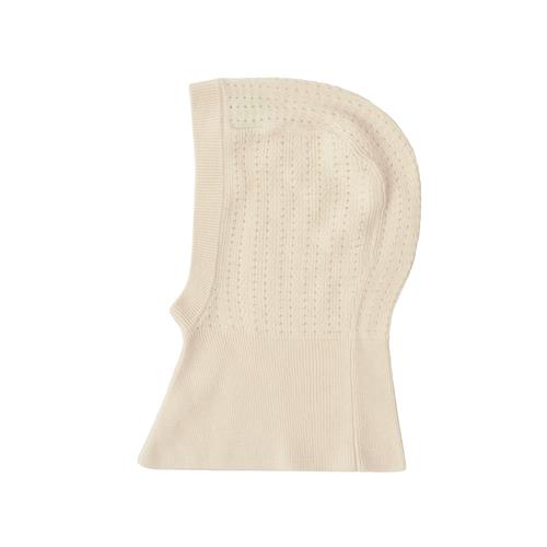 FUB Pointelle Balaclava Ecru  Ecru-90/100 cm Wool Beige  90/100 cm  Unisex