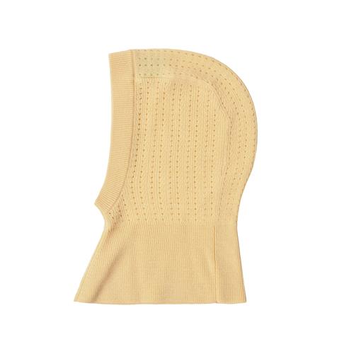 FUB Baby Pointelle Balaclava Wheat  Wheat-74/80 cm Wool Beige  74/80 cm  Unisex