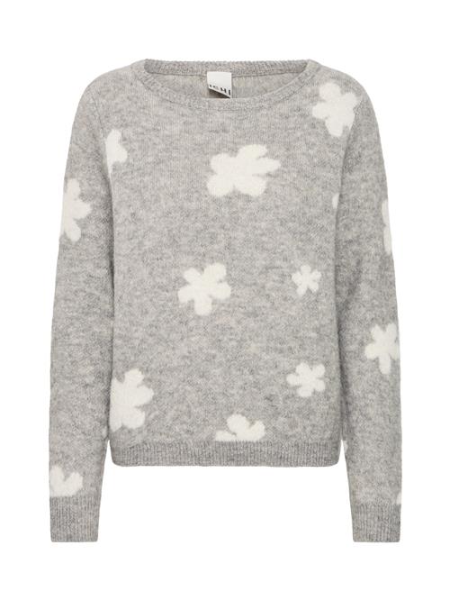 ICHI Pullover 'IHKAMARA'  grå-meleret / hvid