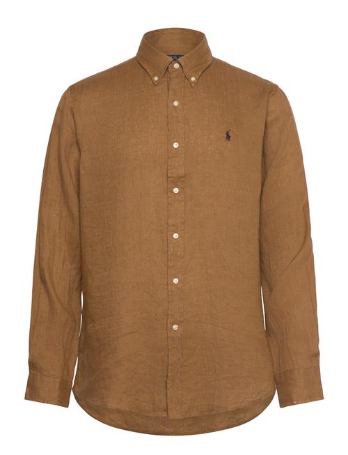 Se Custom Fit Linen Shirt Polo Ralph Lauren Brown ved Booztlet