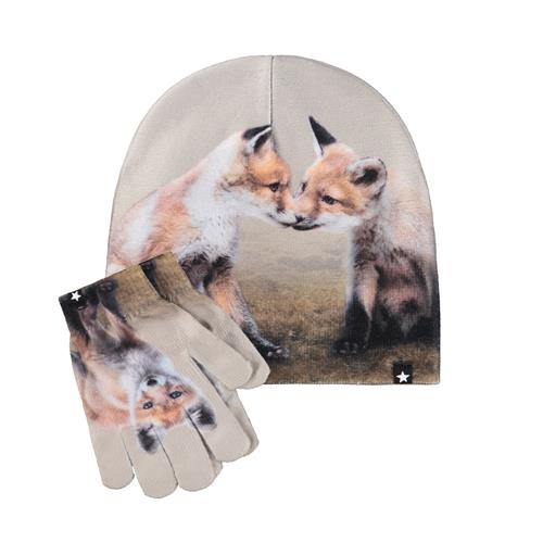 Molo Kaya Sæt Med Hue Og Fingerhandsker Fox Cubs  Fox Cubs 7-12 Y  Beige  7-12 år  Unisex