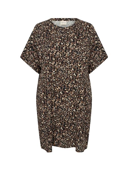 Wasabi Concept Blusekjole 'Melina'  camel / mørkebrun / sort / hvid