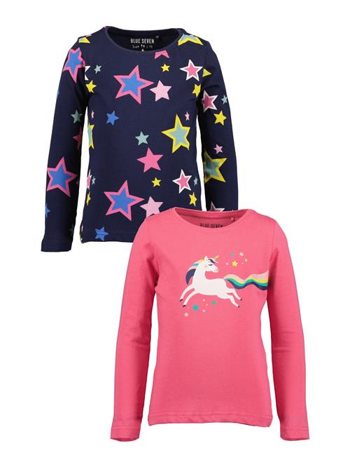 BLUE SEVEN Bluser & t-shirts  navy / gul / pink / hvid