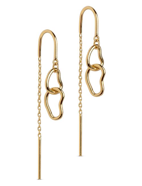 Organic Double Circle Earring Enamel Copenhagen Gold