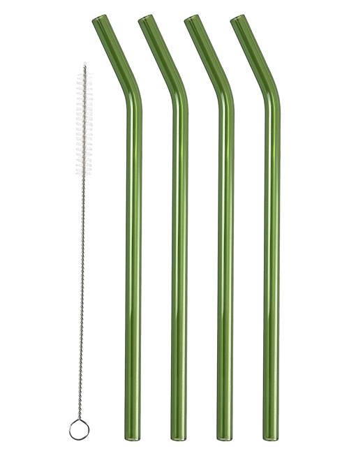 Straw With Bend 4 Pcs Lyngby Glas Green