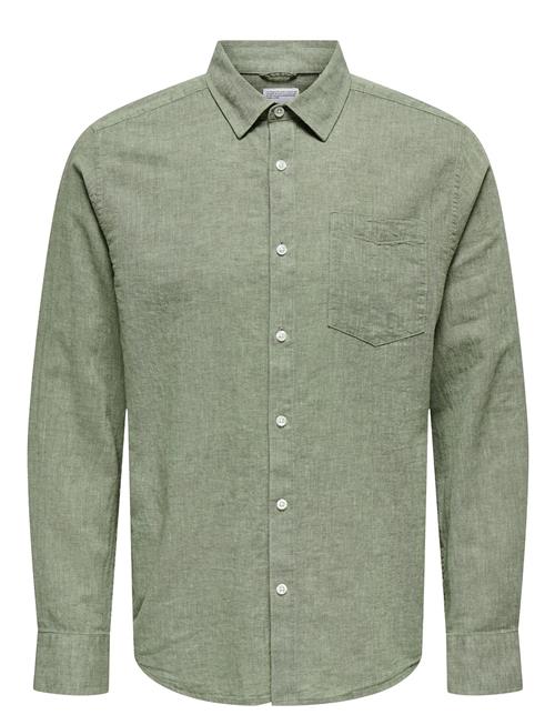 Onscaiden Life Reg Ls 1 Pkt Shirt Noos ONLY & SONS Green