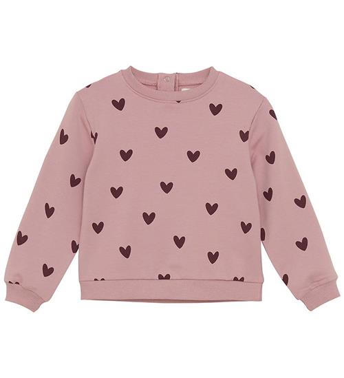 Creamie Sweatshirt - Woodrose m. Hjerter