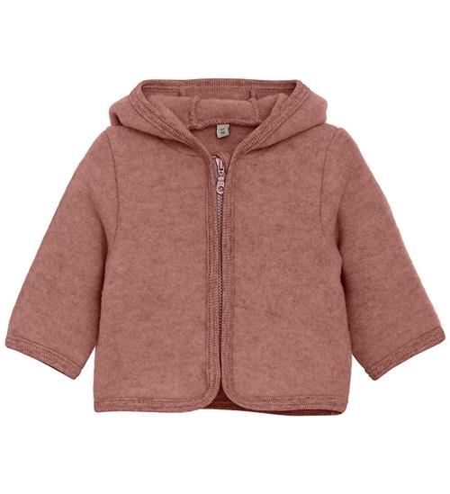Huttelihut Cardigan - Uldfleece - Burlwood m. Ører