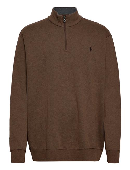 Luxury Jersey Quarter-Zip Pullover Polo Ralph Lauren Brown