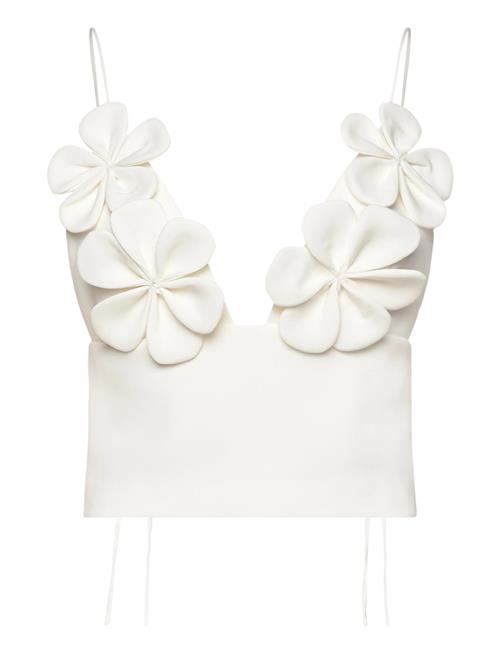 Ingrid Flower Full Cup Top Bardot White