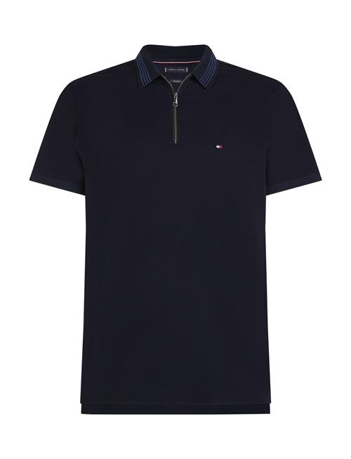 Mercerised Pique Zip Reg Polo Tommy Hilfiger Navy