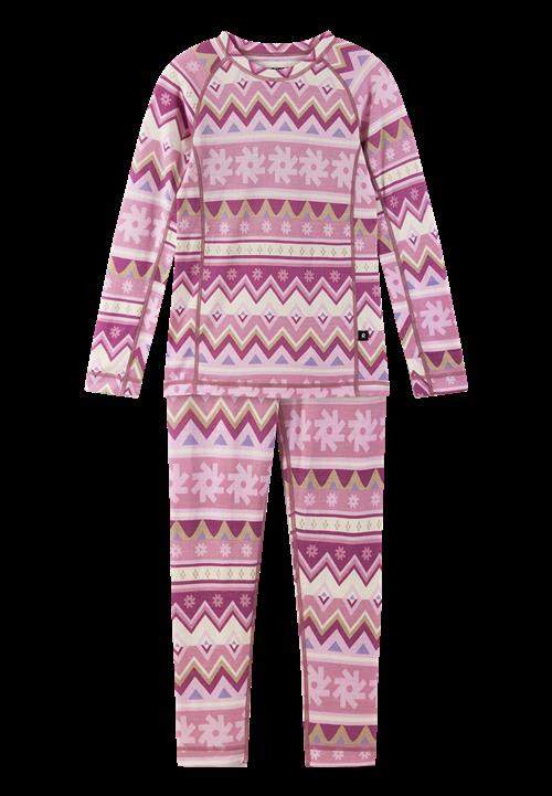 Reima Taitoa Base Layer-sæt I Uld Grey Pink  Grey Pink-80 cm  Lyserød  80 cm  Unisex