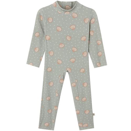 Buddy & Hope Mio Mønstret UV-dragt Med Muslingeskal Grøn 110/116 cm  Grøn  110/116 cm  Unisex