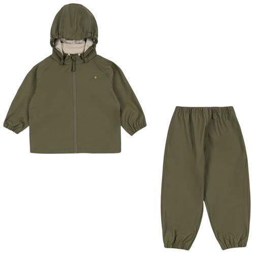 Konges Sløjd Plainy Regntøjssæt Burnt Olive 3 Y Rain Grøn  3 år  unisex
