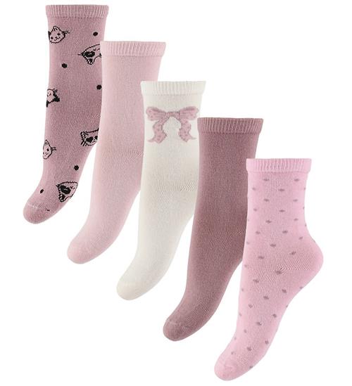 Name It Strømper - 5-pak - NmfVinni - Cloud Dancer/Bow
