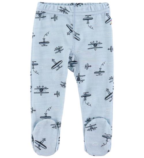 Joha Leggings m. Fødder - Uld/Bambus - Lyseblå