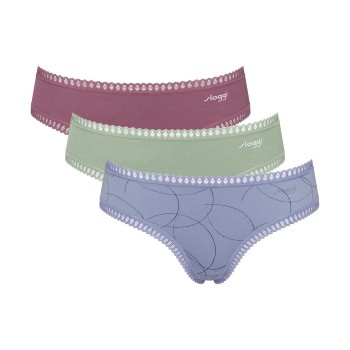 Sloggi Trusser 3P GO Crush Hipster Briefs Blå/Rosa bomuld Medium Dame