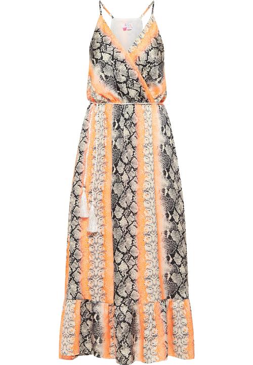 IZIA Sommerkjole  grå / orange / sort / offwhite