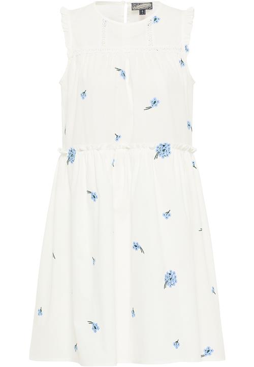 DreiMaster Vintage Sommerkjole  lyseblå / mørkegrøn / uldhvid