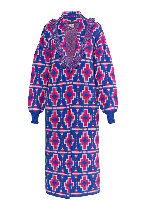 IZIA Cardigan 'Eyota'  royalblå / magenta / hvid