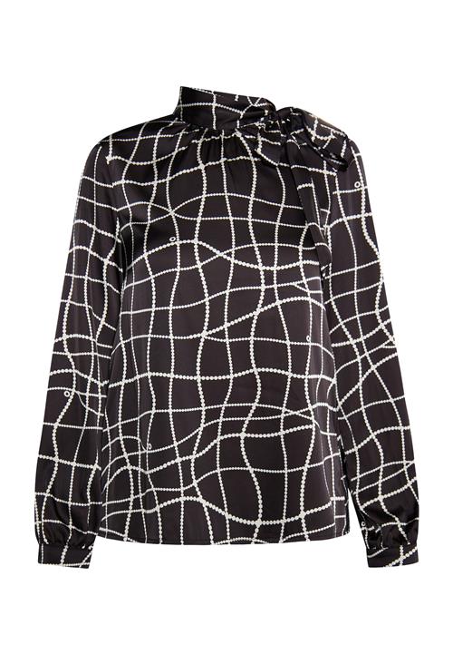 DreiMaster Klassik Bluse  sort / uldhvid