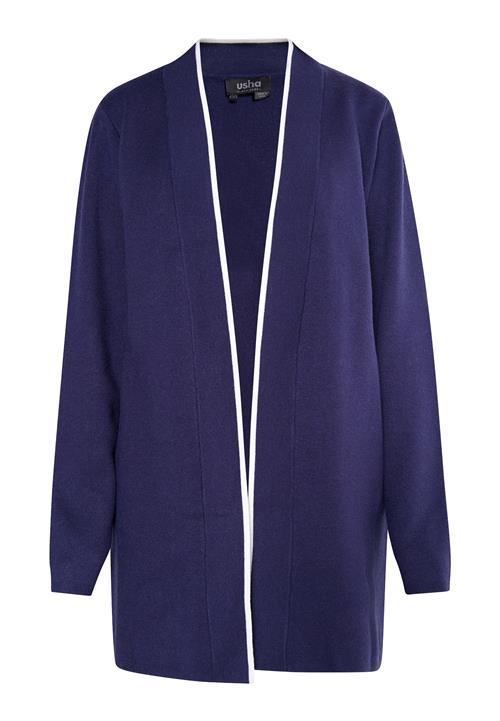 usha BLACK LABEL Cardigan 'Nowles'  marin / hvid