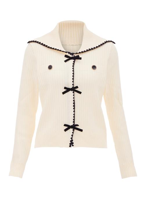 nolie Cardigan  sort / uldhvid