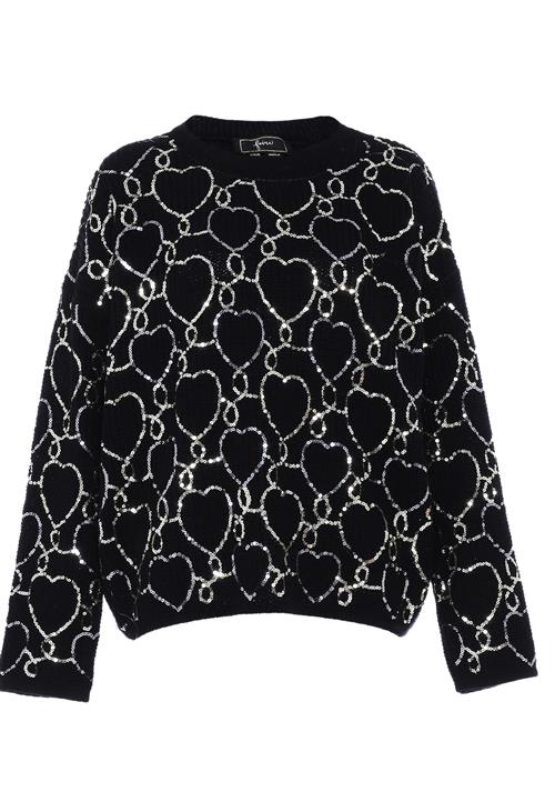 faina Pullover  sort / sølv