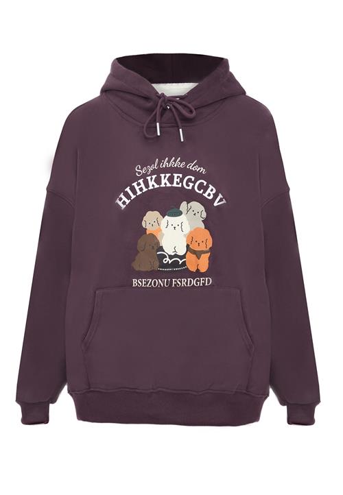 HOMEBASE Sweatshirt  mørkebrun / brombær / orange / hvid