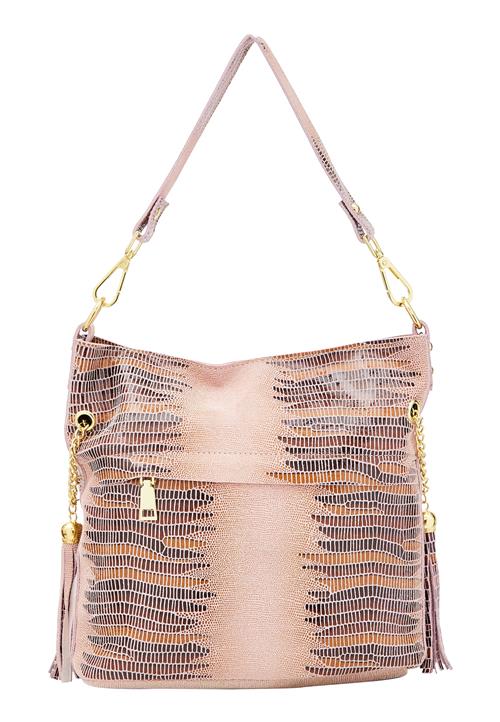 Usha Skuldertaske  mørkeorange / pastelrød / sort