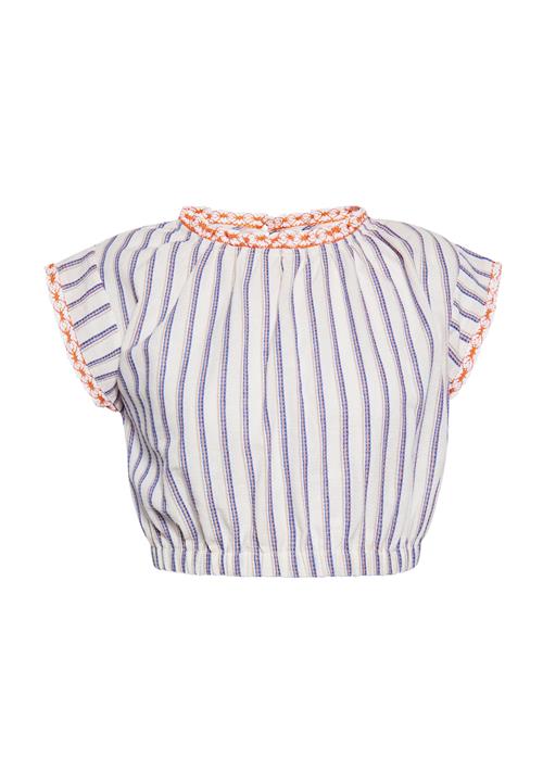 Se IZIA Bluse  mørkebeige / mørkeblå / mandarin / hvid ved About You