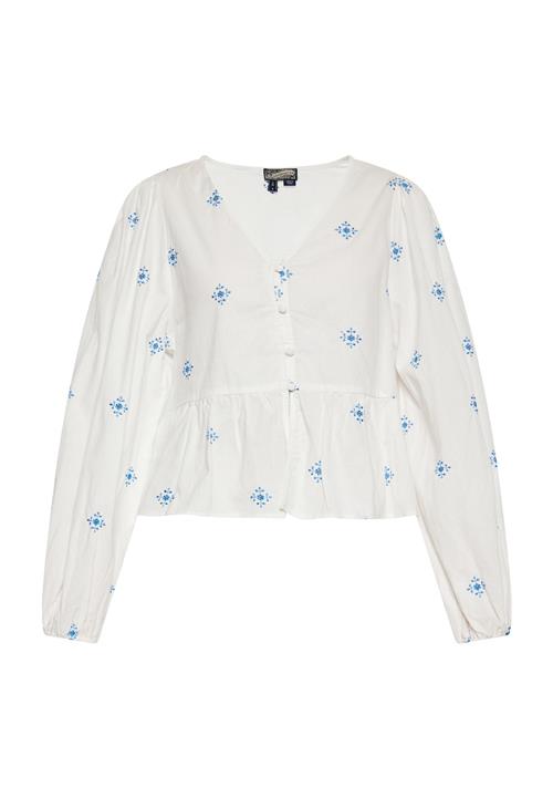 Se DreiMaster Vintage Bluse  blå / uldhvid ved About You