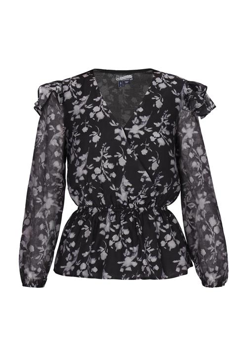 DreiMaster Vintage Bluse  sort / hvid