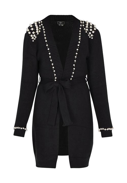 faina Cardigan  sort / perlehvid