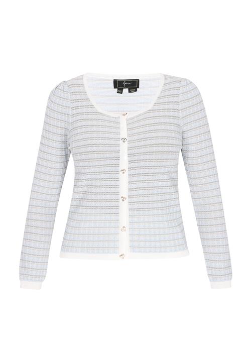 faina Cardigan  pastelblå / grå / hvid